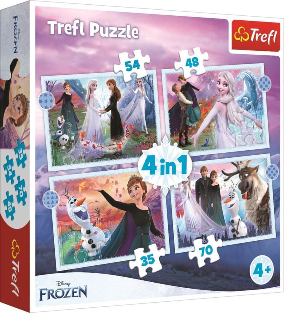 Trefl Puzzle Ledové království 2: Kouzla v lese 4v1 (35,48,54,70 dílků) - obrázek 1