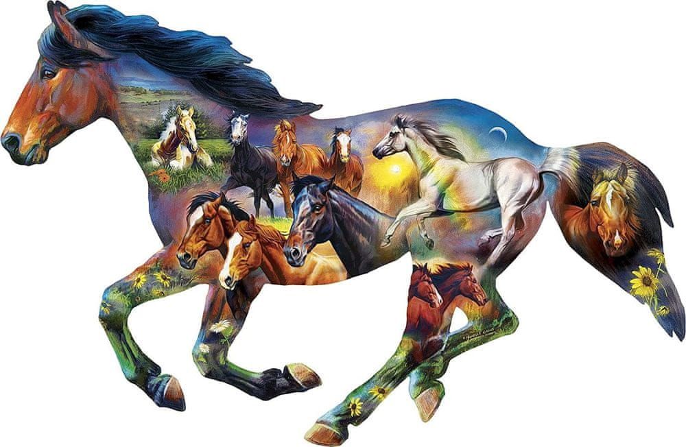 MasterPieces Obrysové puzzle Divocí koně 1000 dílků - obrázek 1