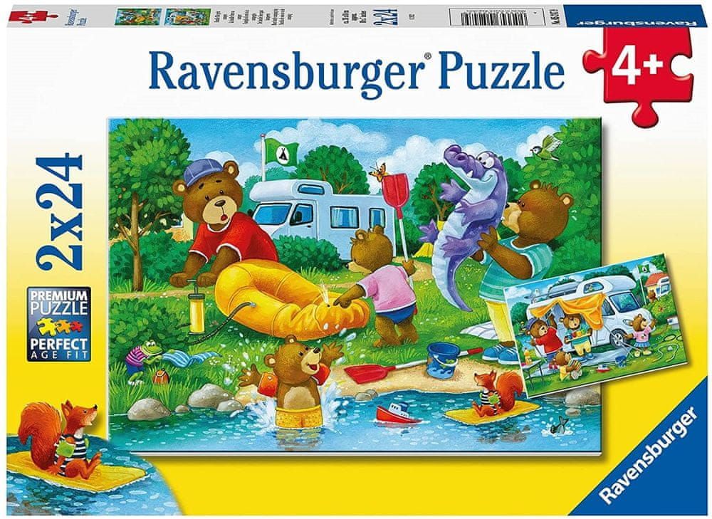 Ravensburger Puzzle Medvědí rodina kempuje 2x24 dílků - obrázek 1