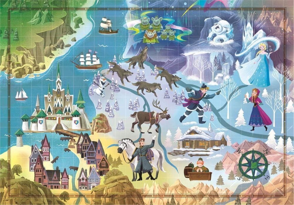 Clementoni Puzzle Story Maps: Ledové království 1000 dílků - obrázek 1