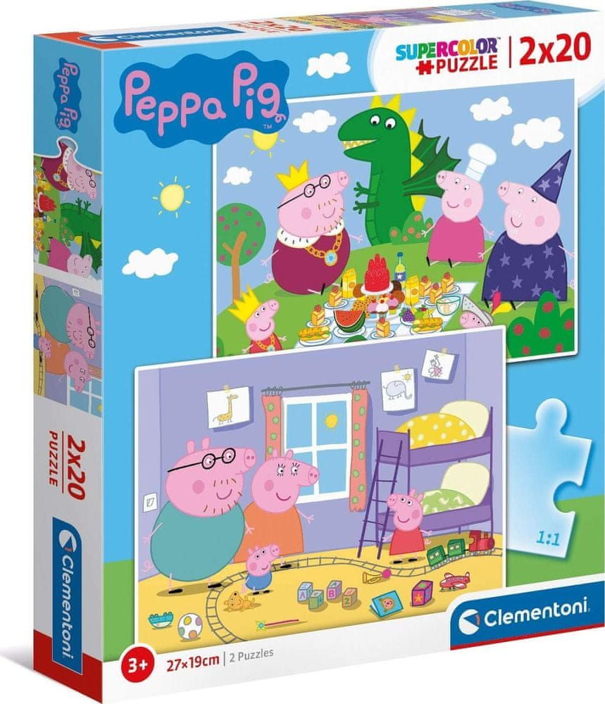 Clementoni Puzzle Prasátko Peppa 2x20 dílků - obrázek 1
