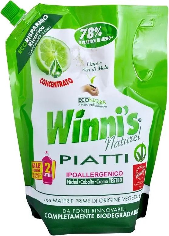 Winni's Winni's Piatti hypoalergenní mycí prostředek na nádobí s vůní limetky 1 l - obrázek 1