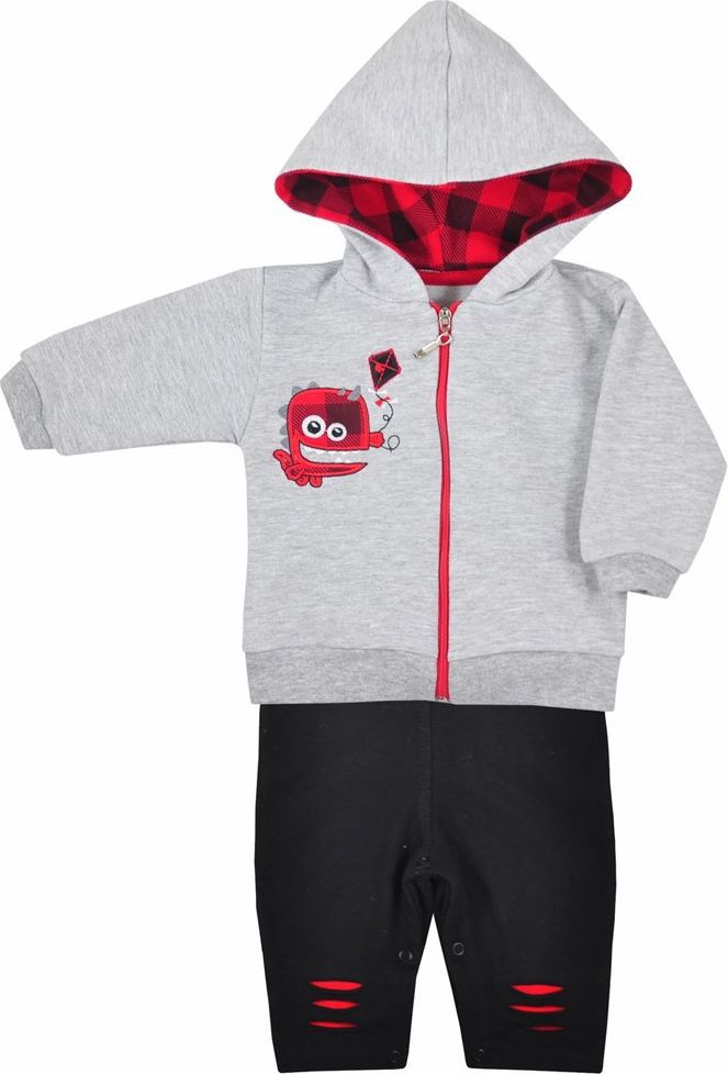 2-dílná souprava Koala Monster černo-šedá&nbsp;-&nbsp;62 (3-6m) - obrázek 1