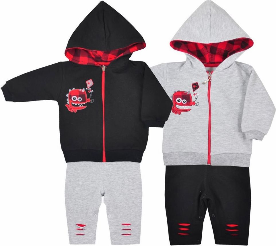 2-dílná souprava Koala Monster černo-šedá&nbsp;-&nbsp;62 (3-6m) - obrázek 3