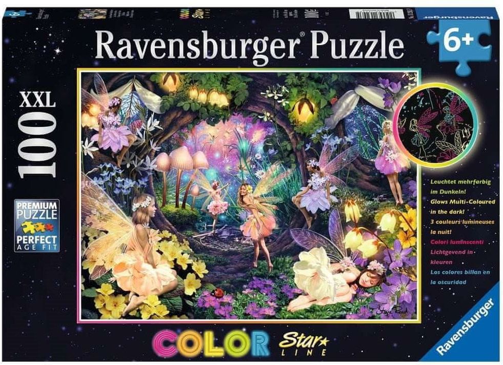 Ravensburger Svítící puzzle Vílí les XXL 100 dílků - obrázek 1
