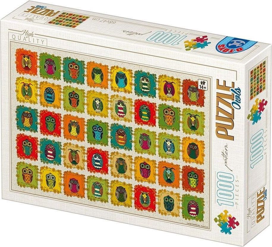 D-Toys Puzzle Vzorník: Sovy 1000 dílků - obrázek 1