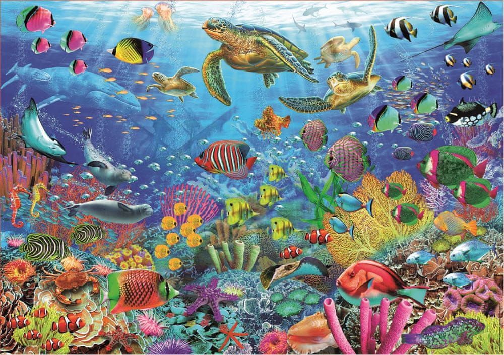 Educa Puzzle Želvy v tropické fantazii 1000 dílků - obrázek 1