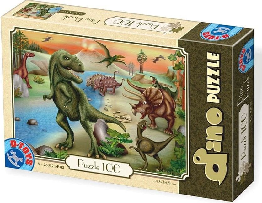D-Toys Puzzle Tyranosaurus s přáteli 100 dílků - obrázek 1