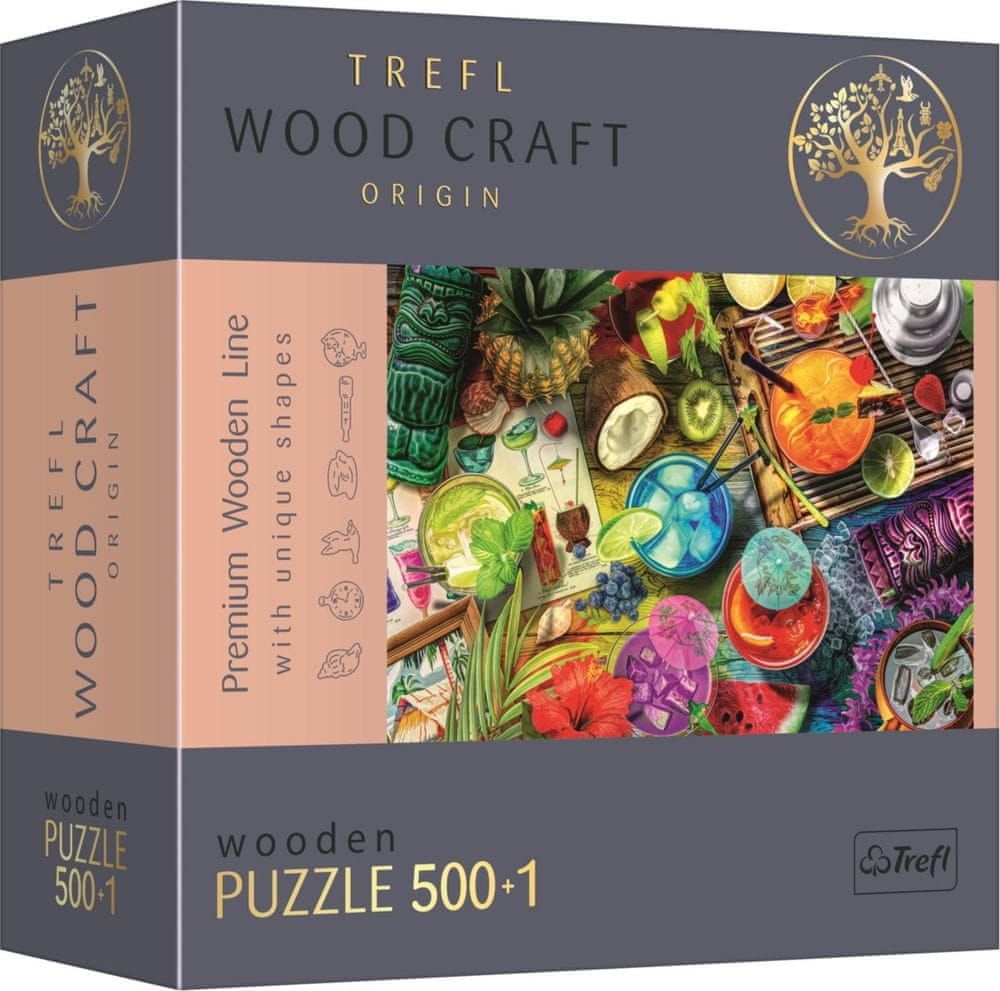 Trefl Wood Craft Origin puzzle Barevné koktejly 501 dílků - obrázek 1