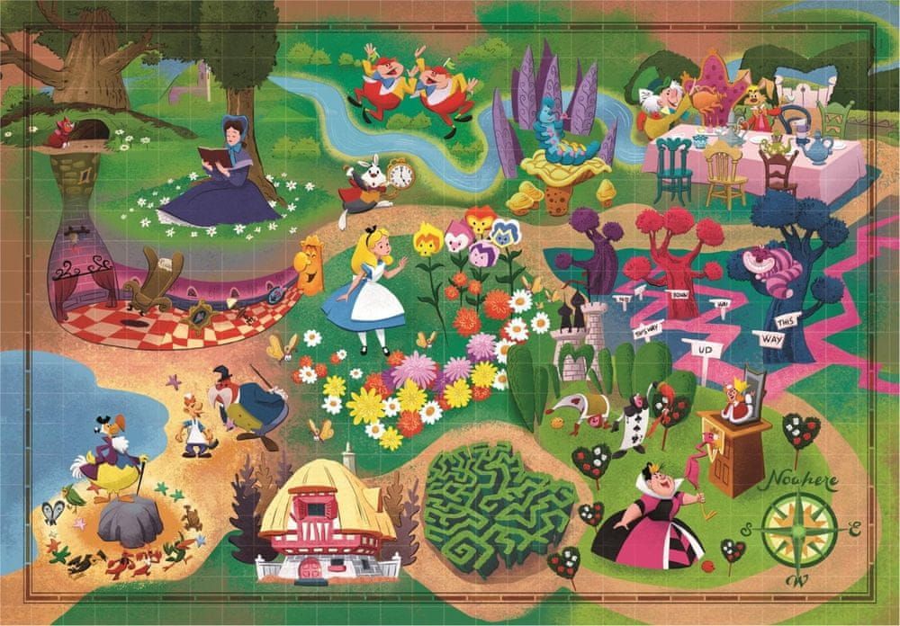 Clementoni Puzzle Story Maps: Alenka v říši divů 1000 dílků - obrázek 1