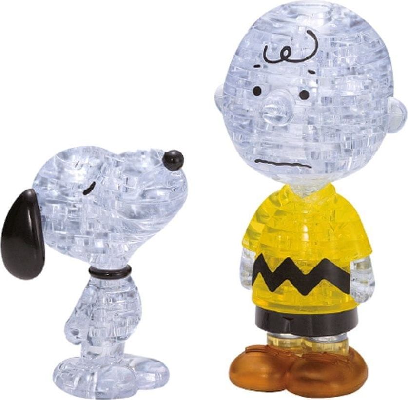 HCM Kinzel 3D Crystal puzzle Snoopy a Charlie Brown 77 dílků - obrázek 1