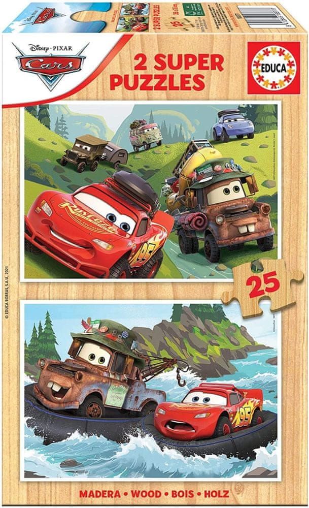 Educa Dřevěné puzzle Auta 2x25 dílků - obrázek 1