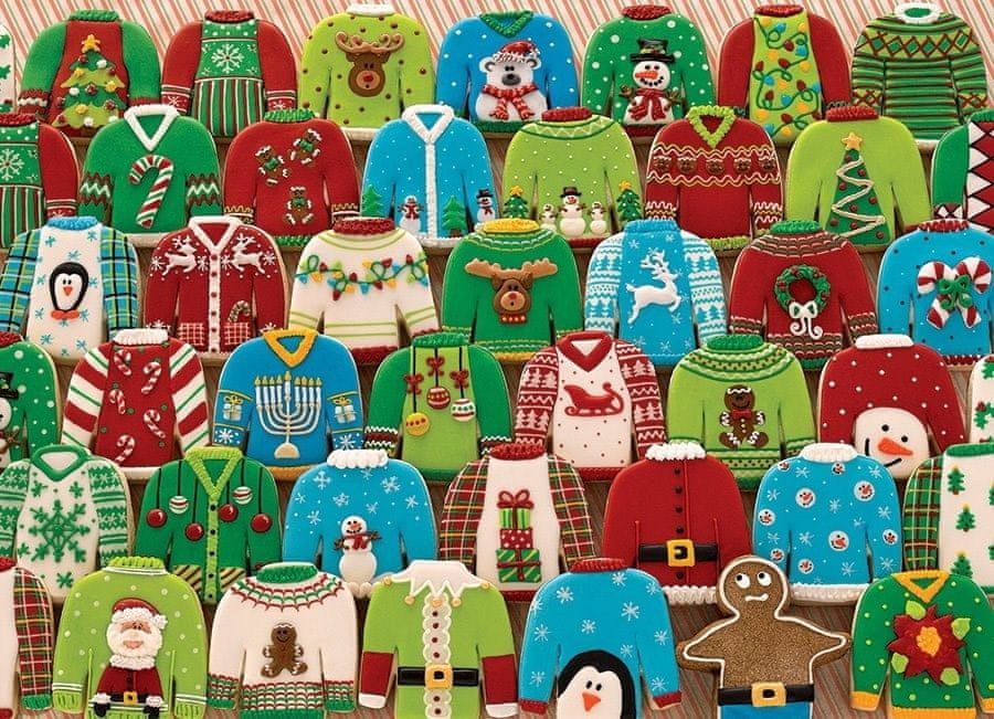 Cobble Hill Puzzle Vánoční svetry 1000 dílků - obrázek 1