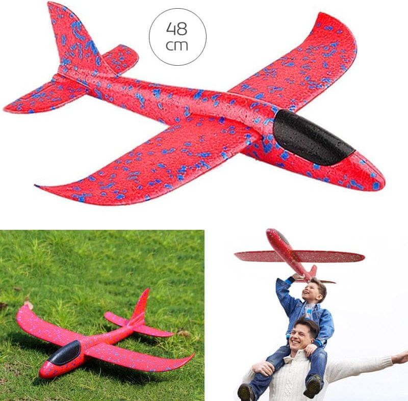 iMex Toys Pěnové Házecí Letadlo 48 cm červené 1:10 - obrázek 1
