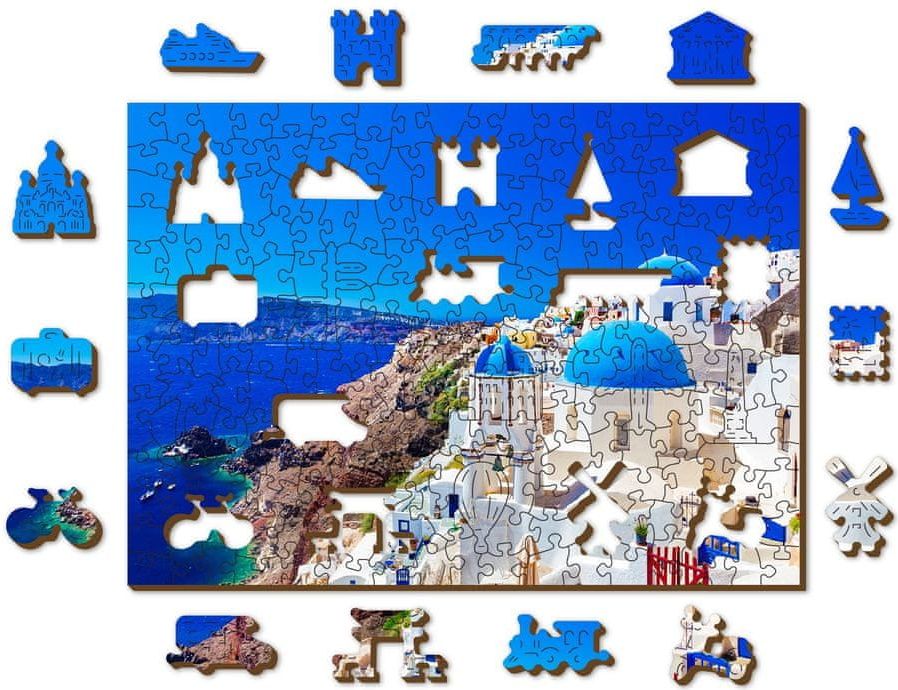 Wooden city Dřevěné puzzle Santorini, Řecko 2v1, 200 dílků EKO - obrázek 1
