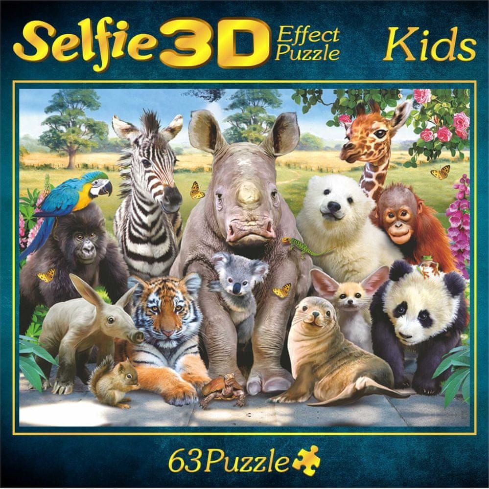 M.I.C. Puzzle Zoo selfie 3D 63 dílků - obrázek 1