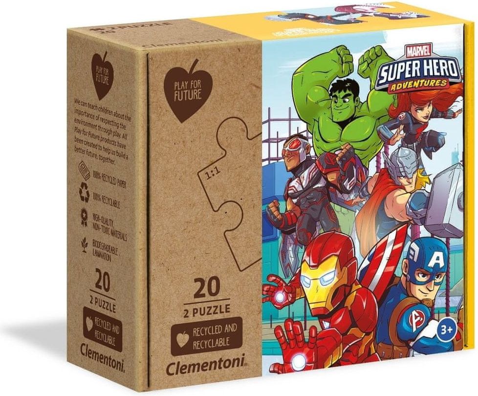 Clementoni Play For Future Puzzle Marvel Super Hero Adventures 2x20 dílků - obrázek 1