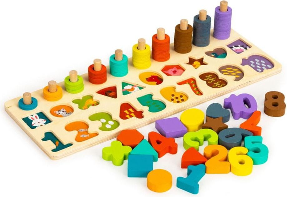 EcoToys Dřevěné vkládací počítadlo 3v1 - obrázek 1