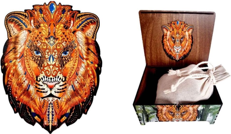 Falixen Dřevěné puzzle Lví král XL 195 dílků v dárkové krabičce - obrázek 1