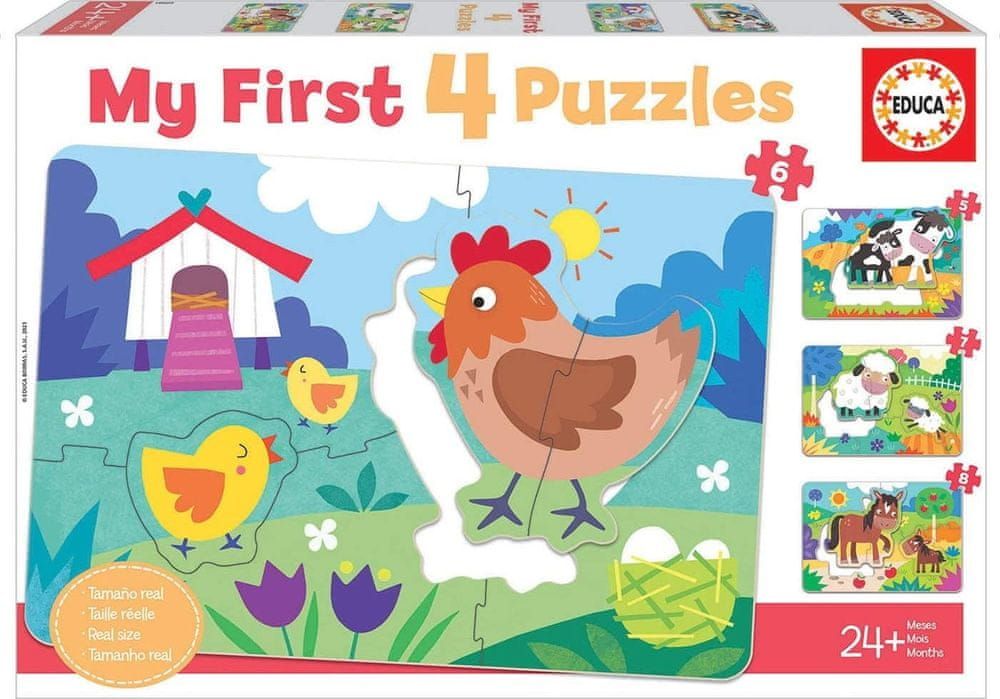 Educa Moje první puzzle Maminky a mláďátka 4v1 (5,6,7,8 dílků) - obrázek 1