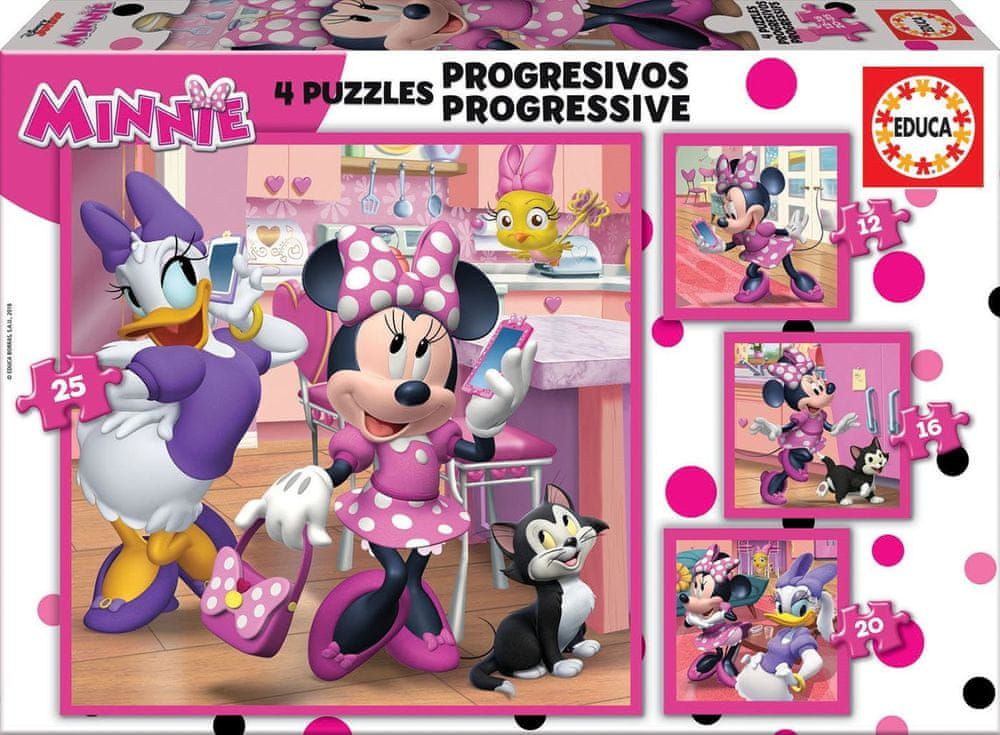 Educa Puzzle Minnie a Daisy 4v1 (12,16,20,25 dílků) - obrázek 1
