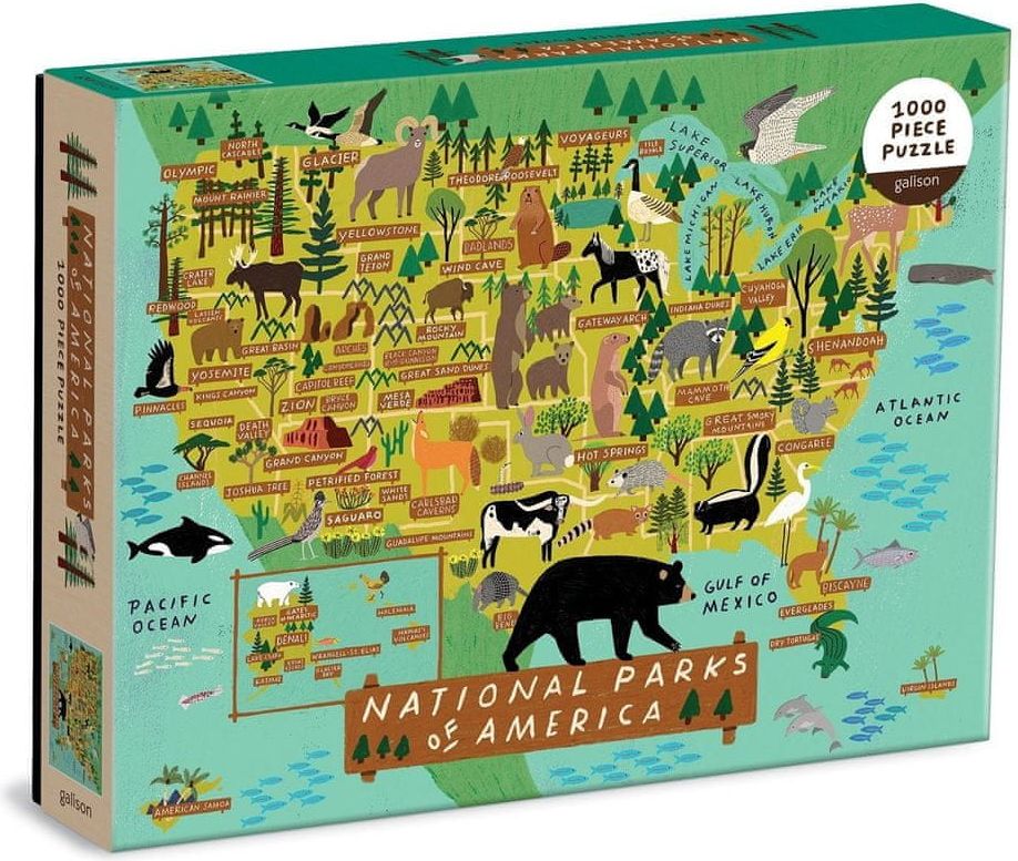 Galison Puzzle Americké Národní parky 1000 dílků - obrázek 1