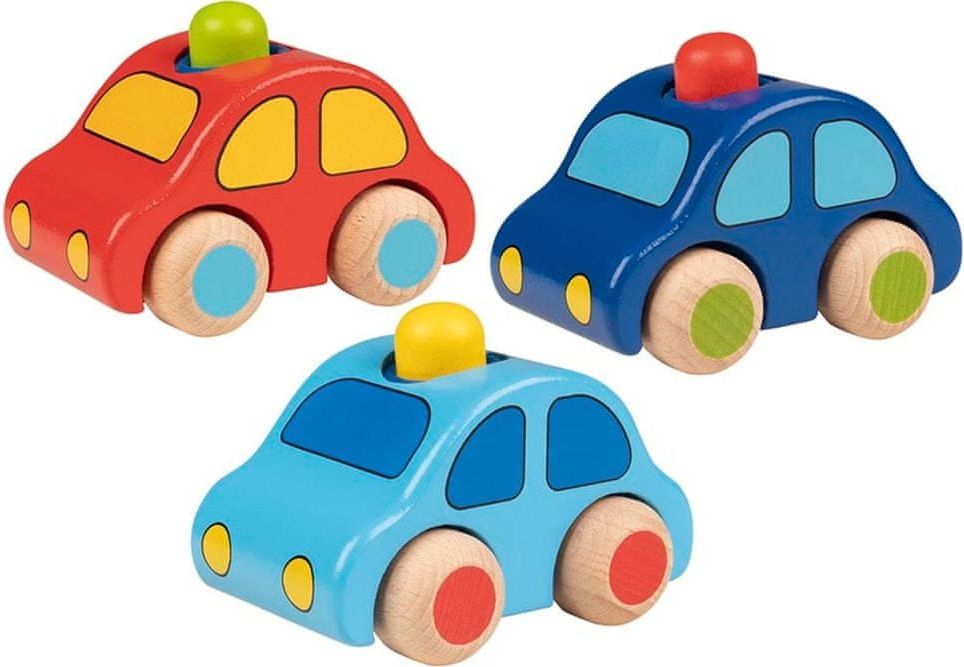 Goki Dřevěné autíčko s houkačkou 1 ks (mix barev) - obrázek 1
