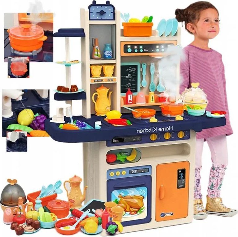 iMex Toys Dětská kuchyňka XXL se zvuky a tekoucí vodou modrá - obrázek 1