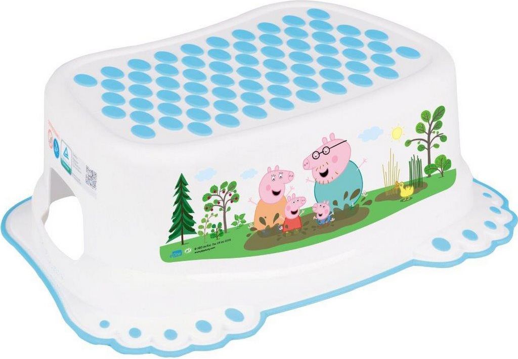 TEGA Dětské protiskluzové stupátko do koupelny Prasátko Peppa white-blue - obrázek 2