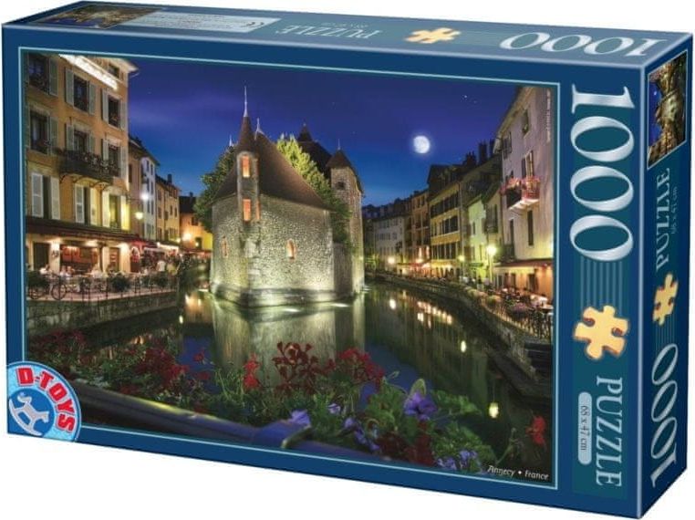 D-Toys Puzzle Noční Annecy, Francie 1000 dílků - obrázek 1