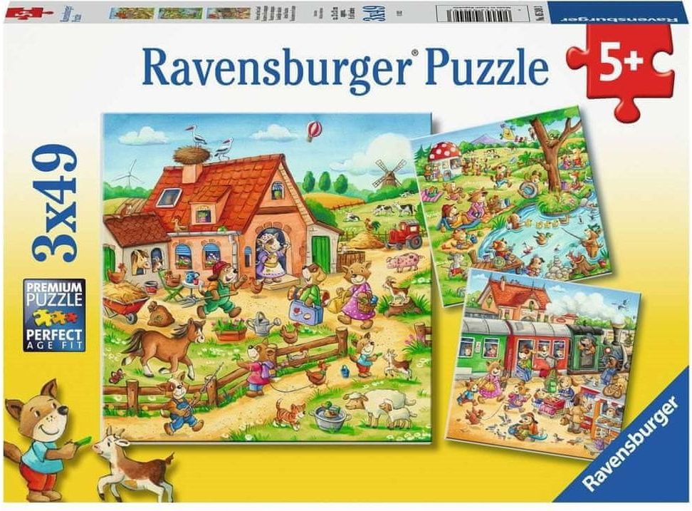 Ravensburger Puzzle Prázdniny na venkově 3x49 dílků - obrázek 1