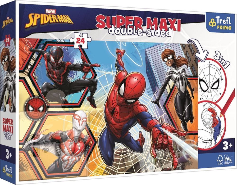 Trefl Oboustranné puzzle Spiderman jde do akce SUPER MAXI 24 dílků - obrázek 1