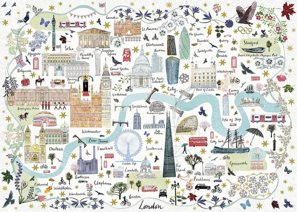Gibsons Puzzle Mapa Londýna 1000 dílků - obrázek 1