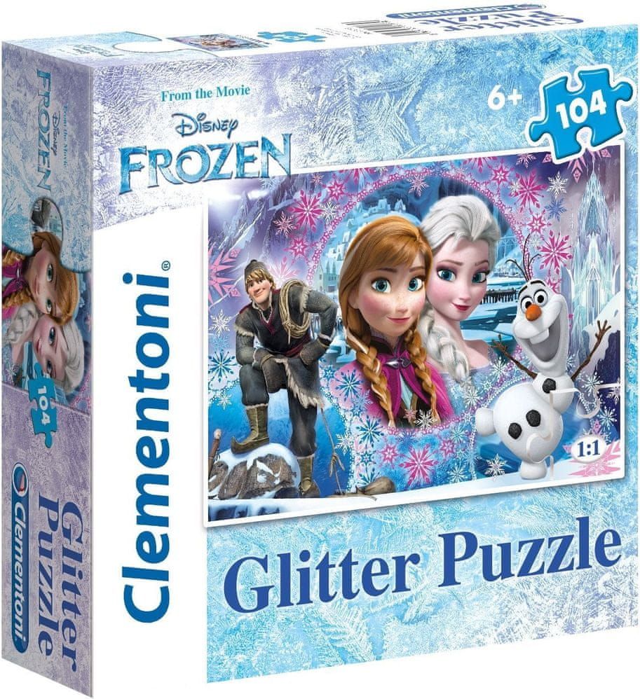 Clementoni Třpytivé puzzle Ledové království 104 dílků - obrázek 1