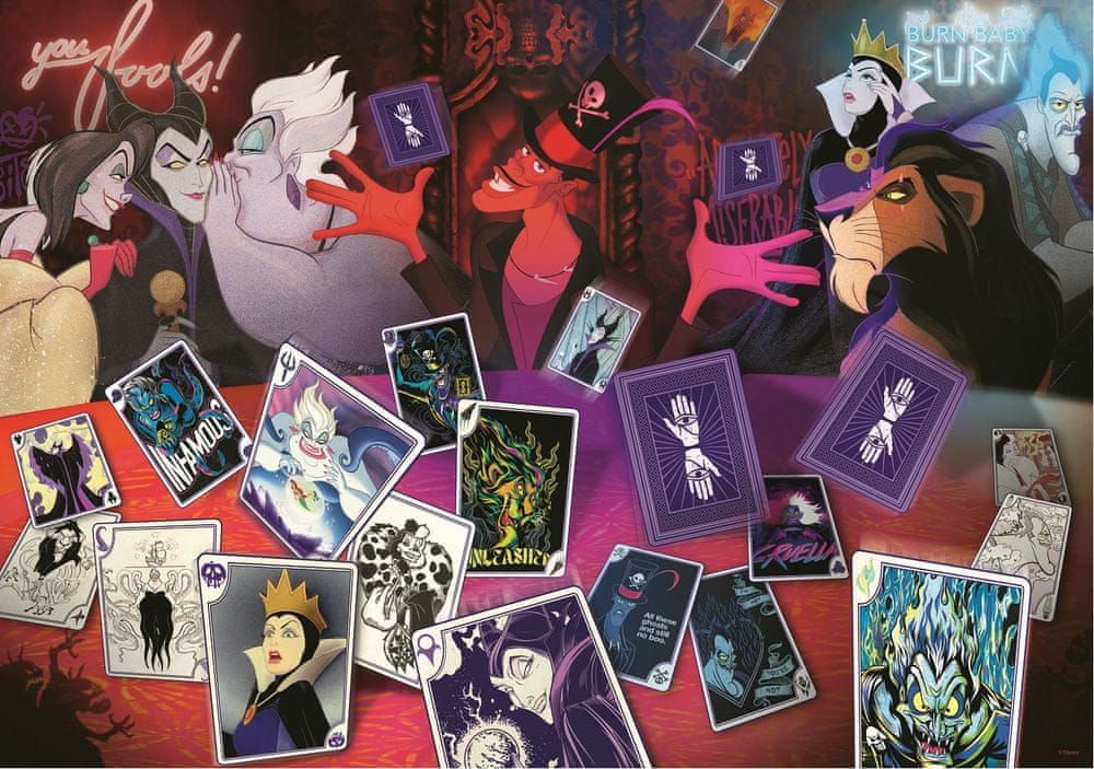Trefl Puzzle Disney padouchové: Jen dobré karty 1000 dílků - obrázek 1