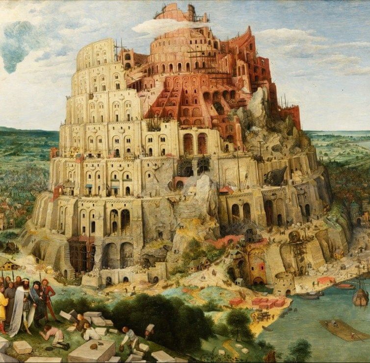 Grafika Čtvercové puzzle Babylonská věž 1000 dílků - obrázek 1