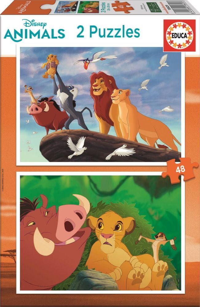 Educa Puzzle Lví král: S nejbližšími 2x48 dílků - obrázek 1