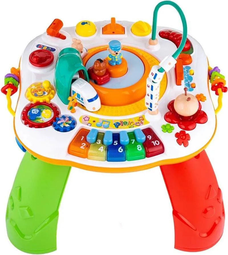 NEW BABY BAZÁREK Mluvící a hrající interaktivní stoleček New Baby s jezdícím vláčkem CZ/SK - obrázek 1