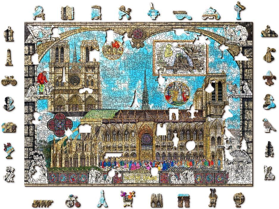 Wooden city Dřevěné puzzle Katedrála Notre-Dame 2v1, 1010 dílků EKO - obrázek 1