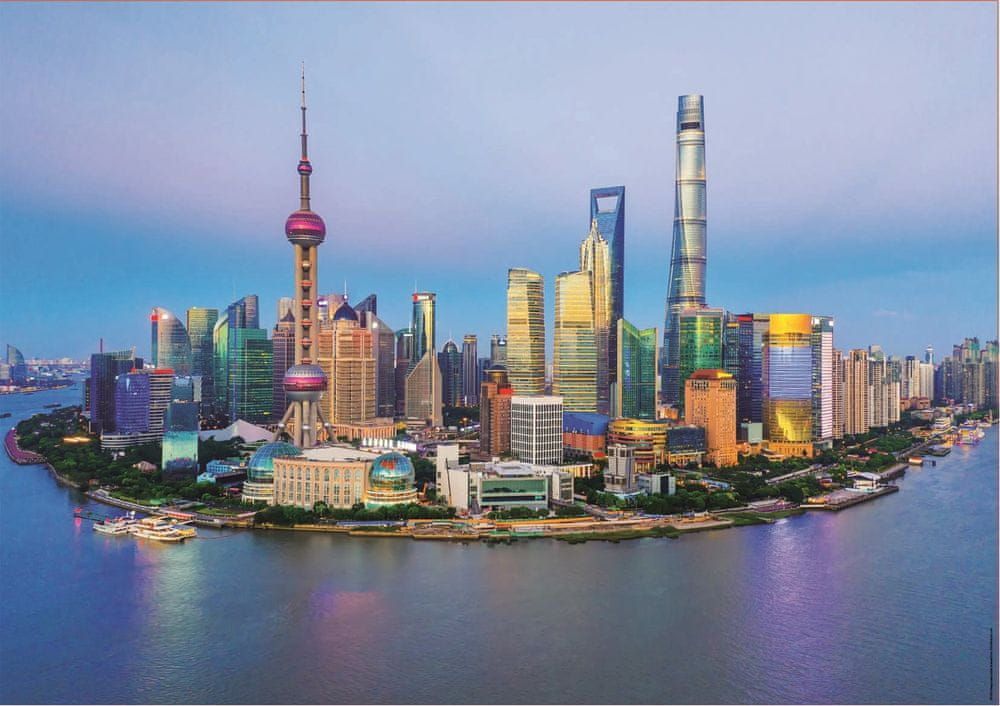Educa Puzzle Panorama Šanghaje při západu slunce 1000 dílků - obrázek 1