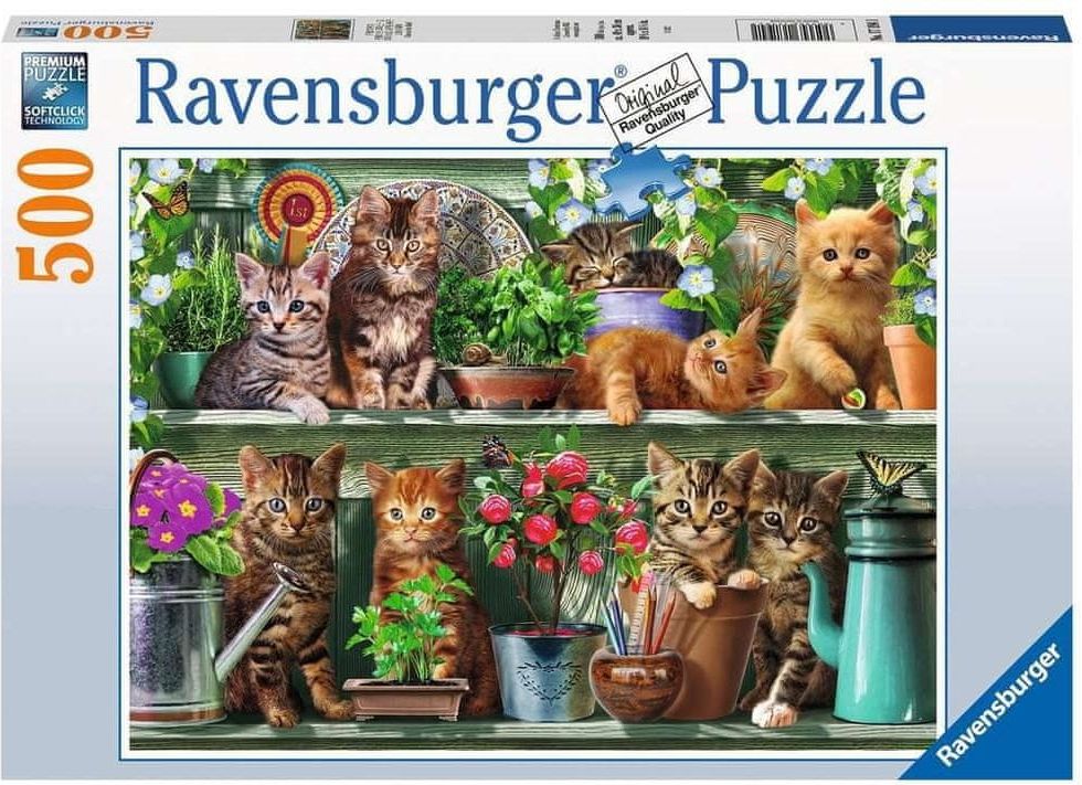 Ravensburger Puzzle Kočičí police 500 dílků - obrázek 1
