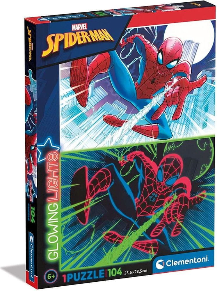 Clementoni Svítící puzzle Marvel: Spiderman 104 dílků - obrázek 1