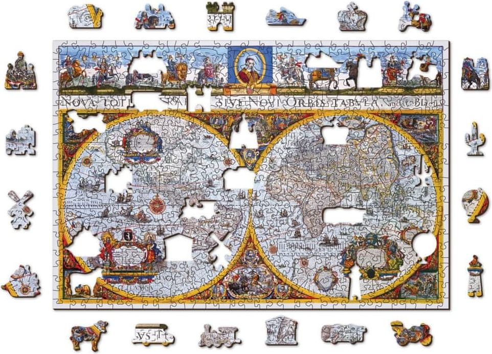 Wooden city Dřevěné puzzle Antická mapa Nova Terrarum 2v1, 505 dílků EKO - obrázek 1