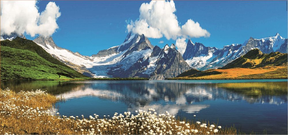 Educa Panoramatické puzzle Bernský hřeben nad jezerem Bachalpsee, Švýcarsko 3000 dílků - obrázek 1