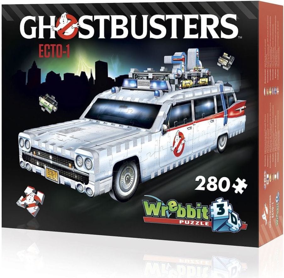 Wrebbit 3D puzzle Auto GhostbustersECTO-1, 280 dílků - obrázek 1