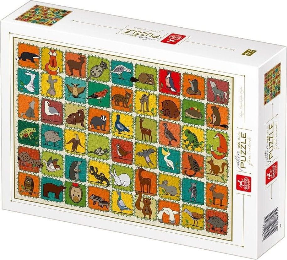 DEICO Puzzle Vzorník: Lesní zvířata 1000 dílků - obrázek 1