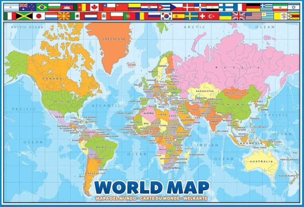 EuroGraphics Puzzle Mapa světa 100 dílků - obrázek 1