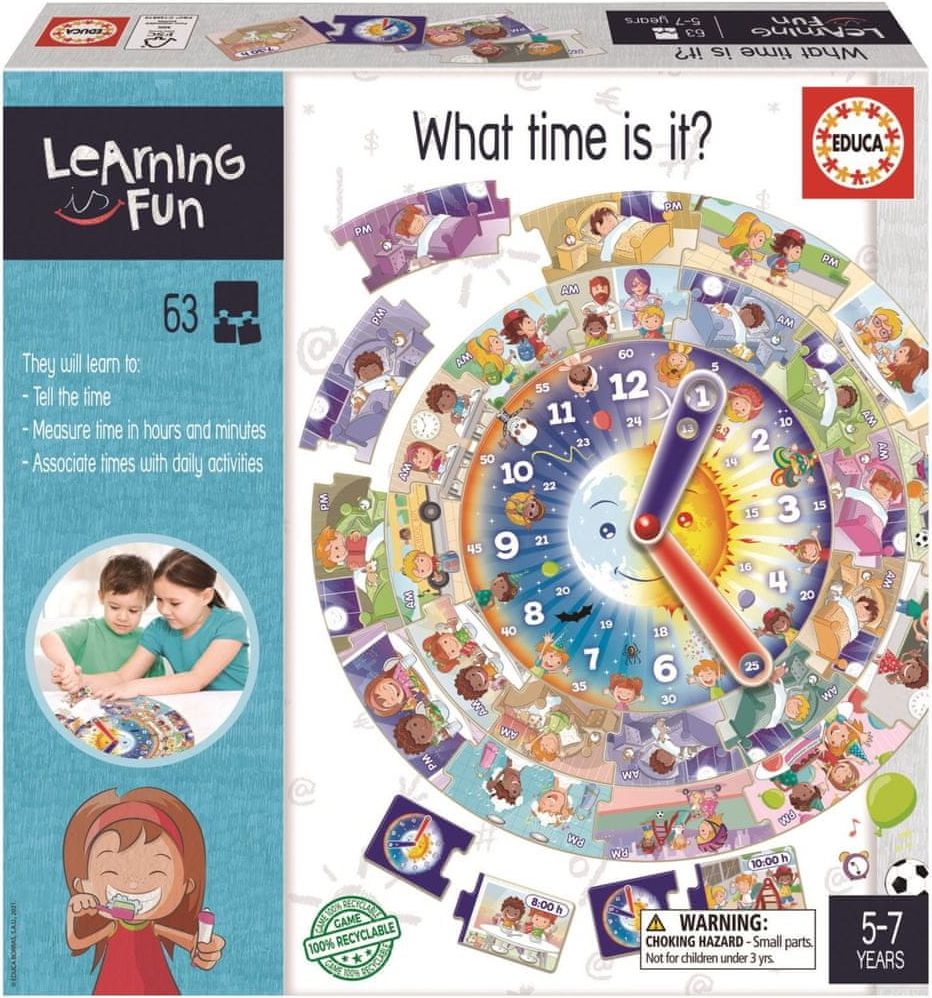Educa Vzdělávací hra Learning is Fun: Kolik je hodin? - obrázek 1