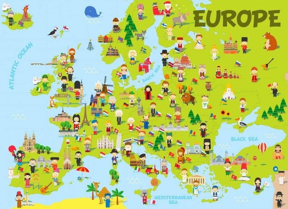 Blue Bird Puzzle Mapa Evropy 150 dílků - obrázek 1