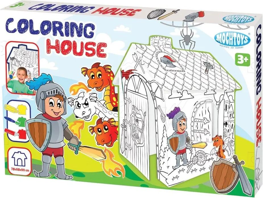 Mochtoys Dětský vybarvovací domeček Rytíř - obrázek 1